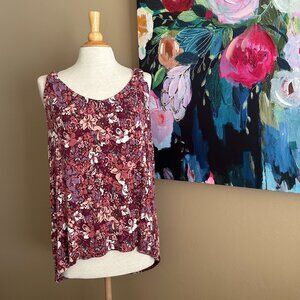 Maurices Floral Tank XL Boho Cottagecore Sleeveless Flowy Top Soft Stretch